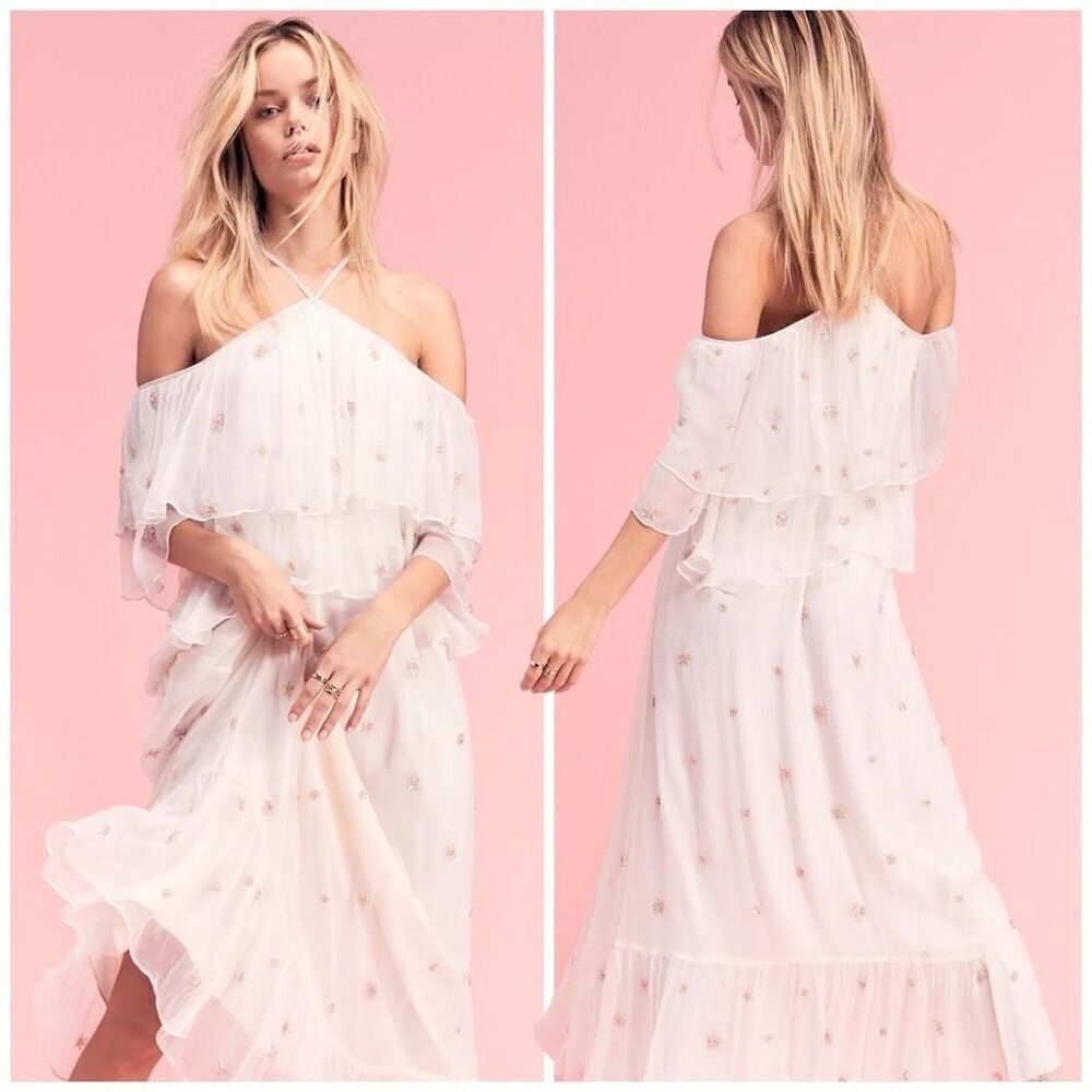 Free People x Ranna Gill NWT HTF Mila Cold Shoulder Dress Size 8